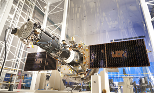 IRIS explorer satellite with solar wings