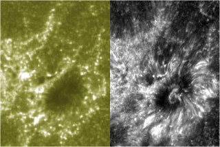 View of space image through IRIS lens vs SDO lens